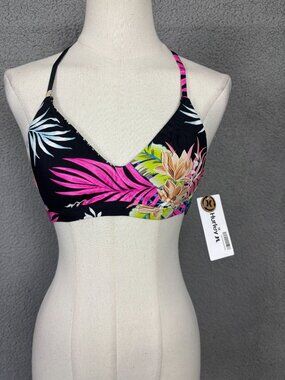Hurley Juniors' Hana Tie-Back Bralette Bikini Top Swimsuit Multi  Size XS NWT's.